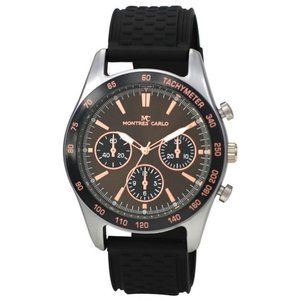 48mm Montres Carlo Classic Dress Men's Watch Silver Brown Analog Quartz Luxury